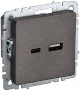 IEK Brite Base тёмная бронза розетка USB A+C 18Вт BR-U22-018-K45 IEK Brite Base тёмная бронза розетка USB A+C 18Вт BR-U22-018-K45