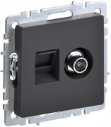 IEK Brite Base графит розетка двойная TV+RJ45 кат.5E BR-AK20-1-K53 IEK Brite Base графит розетка двойная TV+RJ45 кат.5E BR-AK20-1-K53