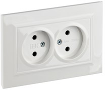 IEK Brite белый розетка 2-я без заземления, со шторками, 10А в сборе BR-R23-10-K01-F IEK Brite белый розетка 2-я без заземления, со шторками, 10А в сборе BR-R23-10-K01-F