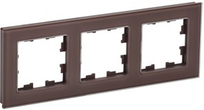 IEK Brite Decor тёмная бронза глянц стекло рамка 3 места BR-M32-G-K45 IEK Brite Decor тёмная бронза глянц стекло рамка 3 места BR-M32-G-K45