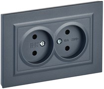 IEK Brite маренго розетка 2-я без заземления, шторок, 10А в сборе BR-R20-10-K35-F IEK Brite маренго розетка 2-я без заземления, шторок, 10А в сборе BR-R20-10-K35-F
