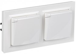IEK Brite белый розетка с кр. 16А IP44 в сборе 2шт BR-R16-16-44-2-K01-F-PRO IEK Brite белый розетка с кр. 16А IP44 в сборе 2шт BR-R16-16-44-2-K01-F-PRO