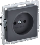 IEK Brite Base графит розетка без заземления, со шторками, 10А BR-R13-10-K53 IEK Brite Base графит розетка без заземления, со шторками, 10А BR-R13-10-K53
