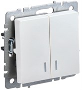 IEK Brite Base жемчуг выключатель 2- клавишный с индик 10А BR-V20-1-10-K36 IEK Brite Base жемчуг выключатель 2- клавишный с индик 10А BR-V20-1-10-K36