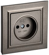 IEK Brite тёмная бронза розетка без заземления, шторок, 10А в сборе BR-R10-10-K45-F IEK Brite тёмная бронза розетка без заземления, шторок, 10А в сборе BR-R10-10-K45-F