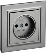 IEK Brite сталь розетка без заземления, шторок, 10А в сборе BR-R10-10-K46-F IEK Brite сталь розетка без заземления, шторок, 10А в сборе BR-R10-10-K46-F