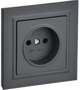 IEK Brite графит розетка без заземления, шторок, 10А в сборе BR-R10-10-K53-F IEK Brite графит розетка без заземления, шторок, 10А в сборе BR-R10-10-K53-F
