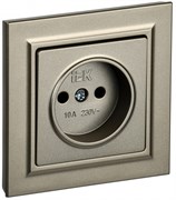 IEK Brite шампань розетка без заземления, без защитных шторок 10А в сборе BR-R10-10-K37-F IEK Brite шампань розетка без заземления, без защитных шторок 10А в сборе BR-R10-10-K37-F