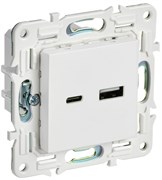 IEK SKANDY Арктический белый Розетка USB A+C 18Вт SK-R13W SK-U22-018-K01 IEK SKANDY Арктический белый Розетка USB A+C 18Вт SK-R13W SK-U22-018-K01