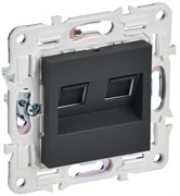 IEK SKANDY Графит Розетка компьютерная двойная RJ45 кат.5E SK-K03G SK-K20-1-K53 IEK SKANDY Графит Розетка компьютерная двойная RJ45 кат.5E SK-K03G SK-K20-1-K53