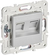 IEK SKANDY Серебряный Розетка компьютерная двойная RJ45 кат.5E SK-K03S SK-K20-1-K23 IEK SKANDY Серебряный Розетка компьютерная двойная RJ45 кат.5E SK-K03S SK-K20-1-K23