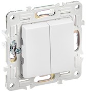 IEK SKANDY Арктический белый Выключатель 2-клавишный проходной 10А SK-V05W SK-V22-0-10-K01 IEK SKANDY Арктический белый Выключатель 2-клавишный проходной 10А SK-V05W SK-V22-0-10-K01