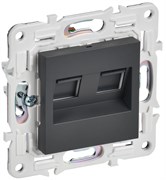 IEK SKANDY Титан Розетка компьютерная двойная RJ45 кат.5E SK-K03T SK-K20-1-K48 IEK SKANDY Титан Розетка компьютерная двойная RJ45 кат.5E SK-K03T SK-K20-1-K48