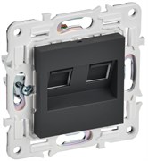 IEK SKANDY Графит Розетка компьютерная двойная RJ45 кат.6 SK-K04G SK-K20-2-K53 IEK SKANDY Графит Розетка компьютерная двойная RJ45 кат.6 SK-K04G SK-K20-2-K53
