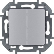 Legrand Inspiria алюминий выключатель двухклавишный 10 AX - 250 В 673622 Legrand Inspiria алюминий выключатель двухклавишный 10 AX - 250 В 673622