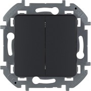 Legrand Inspiria антрацит выключатель двухклавишный 10 AX - 250 В 673623 Legrand Inspiria антрацит выключатель двухклавишный 10 AX - 250 В 673623