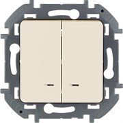 Legrand Inspiria слоновая кость выключатель двухклавишный с подсветкой/индикацией 10 AX - 250 В 673631 Legrand Inspiria слоновая кость выключатель двухклавишный с подсветкой/индикацией 10 AX - 250 В 673631