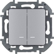 Legrand Inspiria алюминий выключатель двухклавишный с подсветкой/индикацией 10 AX - 250 В 673632 Legrand Inspiria алюминий выключатель двухклавишный с подсветкой/индикацией 10 AX - 250 В 673632