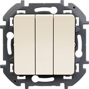 Legrand Inspiria слоновая кость выключатель трехклавишный 10 AX - 250 В 673641 Legrand Inspiria слоновая кость выключатель трехклавишный 10 AX - 250 В 673641