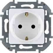 Legrand Inspiria белый розетка 2К+З со шторками - немецкий стандарт - 16 А - 250 В 673730 Legrand Inspiria белый розетка 2К+З со шторками - немецкий стандарт - 16 А - 250 В 673730