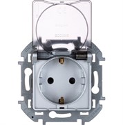 Legrand Inspiria алюминий розетка 2К+З IP 44 с откидной крышкой и шторками - немецкий стандарт - 16 А - 250 В 673742 Legrand Inspiria алюминий розетка 2К+З IP 44 с откидной крышкой и шторками - немецкий стандарт - 16 А - 250 В 673742