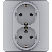 Legrand Inspiria алюминий розетка 2 x 2К+З - немецкий стандарт - 16 А - 250 В 673752 Legrand Inspiria алюминий розетка 2 x 2К+З - немецкий стандарт - 16 А - 250 В 673752