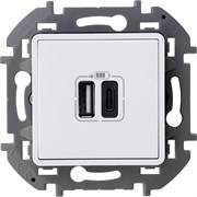 Legrand Inspiria белый зарядное устройство с двумя USB-разьемами A-C 240В/5В 3000мА 673760 Legrand Inspiria белый зарядное устройство с двумя USB-разьемами A-C 240В/5В 3000мА 673760