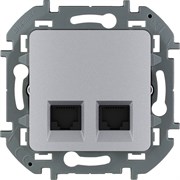 Legrand Inspiria алюминий двойная розетка RJ 45 - категория 6 - UTP 673842 Legrand Inspiria алюминий двойная розетка RJ 45 - категория 6 - UTP 673842