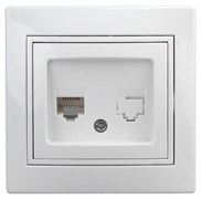 ЭРА 1-303-01 Intro Розетка информационная RJ45, IP20, СУ, Plano, белый (10/200/2400) Б0027621 ЭРА 1-303-01 Intro Розетка информационная RJ45, IP20, СУ, Plano, белый (10/200/2400) Б0027621