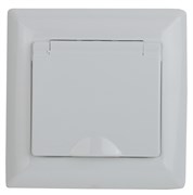Intro 4-209-01 Розетка 2P+E Schuko с крышкой штор., 16А-250В, СУ, IP44, Solo, белый Б0043361 Intro 4-209-01 Розетка 2P+E Schuko с крышкой штор., 16А-250В, СУ, IP44, Solo, белый Б0043361