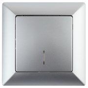 Intro Выключатель Solo 4-102-03 одноклавишный с подсветкой, 10А-250В, IP20, СУ, алюминий Б0053561 Intro Выключатель Solo 4-102-03 одноклавишный с подсветкой, 10А-250В, IP20, СУ, алюминий Б0053561