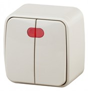 Intro 3-105-02 Выключатель двойной с подсветкой, 10А-250В, IP20, ОУ, Polo, сл.кость (18/360/4320) Б0036123 Intro 3-105-02 Выключатель двойной с подсветкой, 10А-250В, IP20, ОУ, Polo, сл.кость (18/360/4320) Б0036123