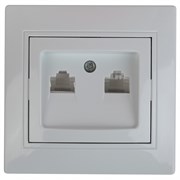Intro 1-304-01 Розетка информационная 2xRJ45, СУ, Plano, белый (10/200/2400) Б0043241 Intro 1-304-01 Розетка информационная 2xRJ45, СУ, Plano, белый (10/200/2400) Б0043241