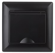 Intro Розетка Solo 4-203-05 с заземлением 2P+E Schuko с крышкой, 16А-250В, IP20, СУ, антрацит Б0053661 Intro Розетка Solo 4-203-05 с заземлением 2P+E Schuko с крышкой, 16А-250В, IP20, СУ, антрацит Б0053661