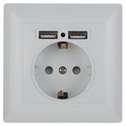 Intro 4-410-01 Розетка P+E Schuko со шторками, 16А-250В + 2хUSB, СУ, Solo, белый (10/100/2500) Б0053713 Intro 4-410-01 Розетка P+E Schuko со шторками, 16А-250В + 2хUSB, СУ, Solo, белый (10/100/2500) Б0053713