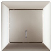 Intro Выключатель Solo 4-102-04 одноклавишный с подсветкой, 10А-250В, IP20, СУ, шампань Б0053563 Intro Выключатель Solo 4-102-04 одноклавишный с подсветкой, 10А-250В, IP20, СУ, шампань Б0053563