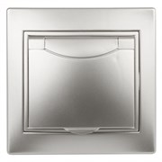 Intro 1-203-03 Розетка 2P+E Schuko с крышкой, 16А-250В, IP20, СУ, Plano, алюминий (10/100/1500) Б0030062 Intro 1-203-03 Розетка 2P+E Schuko с крышкой, 16А-250В, IP20, СУ, Plano, алюминий (10/100/1500) Б0030062