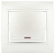 Intro Выключатель Plano 1-102-06 одноклавишный с подсветкой, 10А-250В, IP20, СУ, перламутр Б0053736 Intro Выключатель Plano 1-102-06 одноклавишный с подсветкой, 10А-250В, IP20, СУ, перламутр Б0053736