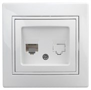 Intro 1-302-01 Розетка телефонная RJ11, IP20, СУ, Plano, белый (10/200/2400) Б0027619 Intro 1-302-01 Розетка телефонная RJ11, IP20, СУ, Plano, белый (10/200/2400) Б0027619