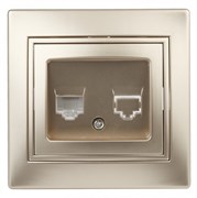 Intro 1-303-04 Розетка информационная RJ45, IP20, СУ, Plano, шампань (10/200/2400) Б0030087 Intro 1-303-04 Розетка информационная RJ45, IP20, СУ, Plano, шампань (10/200/2400) Б0030087