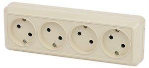 Intro Розетка Quadro 2-207-02 без заземления четырехместная 4х2P, 16А-250В, IP20, ОУ, слоновая кость Б0053831 Intro Розетка Quadro 2-207-02 без заземления четырехместная 4х2P, 16А-250В, IP20, ОУ, слоновая кость Б0053831