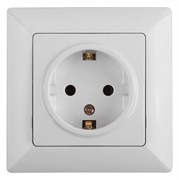 Intro Розетка Solo 4-206-01 с заземлением 2P+E Schuko со шторками, 16А-250В, IP20, СУ, белый Б0053681 Intro Розетка Solo 4-206-01 с заземлением 2P+E Schuko со шторками, 16А-250В, IP20, СУ, белый Б0053681