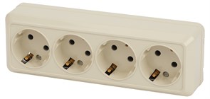 Intro Розетка Quadro 2-208-02 с заземлением четырехместная 4х2P+E, 16А-250В, IP20, ОУ, слоновая кость Б0053840 Intro Розетка Quadro 2-208-02 с заземлением четырехместная 4х2P+E, 16А-250В, IP20, ОУ, слоновая кость Б0053840