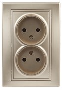 Intro Розетка Plano 1-204-04 без заземления двойная 2х2P, 16А-250В, IP20, СУ, Plano, шампань Б0053909 Intro Розетка Plano 1-204-04 без заземления двойная 2х2P, 16А-250В, IP20, СУ, Plano, шампань Б0053909