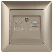 Intro 4-303-04 Розетка информационная RJ45, СУ, Solo, шампань (10/200/2000) Б0043385 Intro 4-303-04 Розетка информационная RJ45, СУ, Solo, шампань (10/200/2000) Б0043385