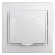 Intro Розетка Plano 1-203-01 с заземлением 2P+E Schuko с крышкой, 16А-250В, IP20, СУ, белый Б0053889 Intro Розетка Plano 1-203-01 с заземлением 2P+E Schuko с крышкой, 16А-250В, IP20, СУ, белый Б0053889