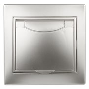 Intro Розетка Plano 1-203-03 с заземлением 2P+E Schuko с крышкой, 16А-250В, IP20, СУ, алюминий Б0053892 Intro Розетка Plano 1-203-03 с заземлением 2P+E Schuko с крышкой, 16А-250В, IP20, СУ, алюминий Б0053892