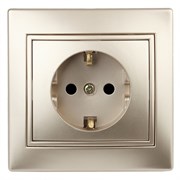 Intro 1-202-04 Розетка 2P+E Schuko, 16А-250В, IP20, СУ, Plano, шампань (10/200/2000) Б0030059 Intro 1-202-04 Розетка 2P+E Schuko, 16А-250В, IP20, СУ, Plano, шампань (10/200/2000) Б0030059