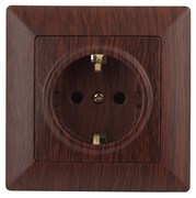 Intro Розетка Solo 4-206-10 с заземлением 2P+E Schuko со шторками, 16А-250В, IP20, СУ, венге Б0053687 Intro Розетка Solo 4-206-10 с заземлением 2P+E Schuko со шторками, 16А-250В, IP20, СУ, венге Б0053687