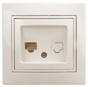 Intro 1-302-02 Розетка телефонная RJ11, IP20, СУ, Plano, сл.кость (10/200/2400) Б0027620 Intro 1-302-02 Розетка телефонная RJ11, IP20, СУ, Plano, сл.кость (10/200/2400) Б0027620
